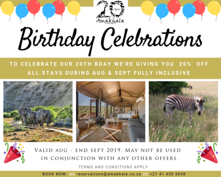 Amakhala Birthday Bash 20% (1) Amakhala Birthday Bash 20% (1)