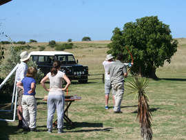 Amakhala Game Reserve Guests Archery At Hlosii