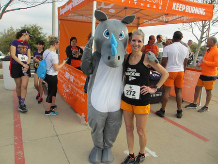 Cathy Buchanan With Rhino Mascot