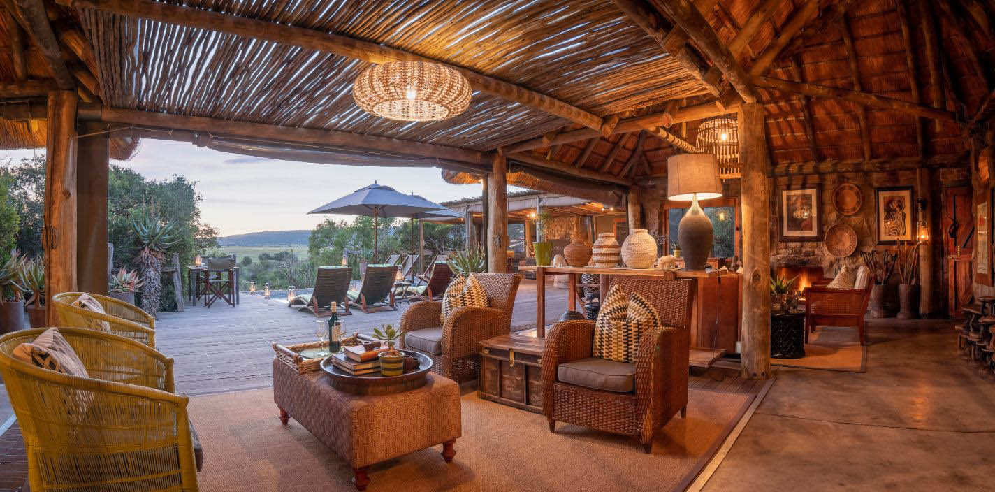 Amakhala Game Reserve Hillsnek Safari Camp Lounge Sunset